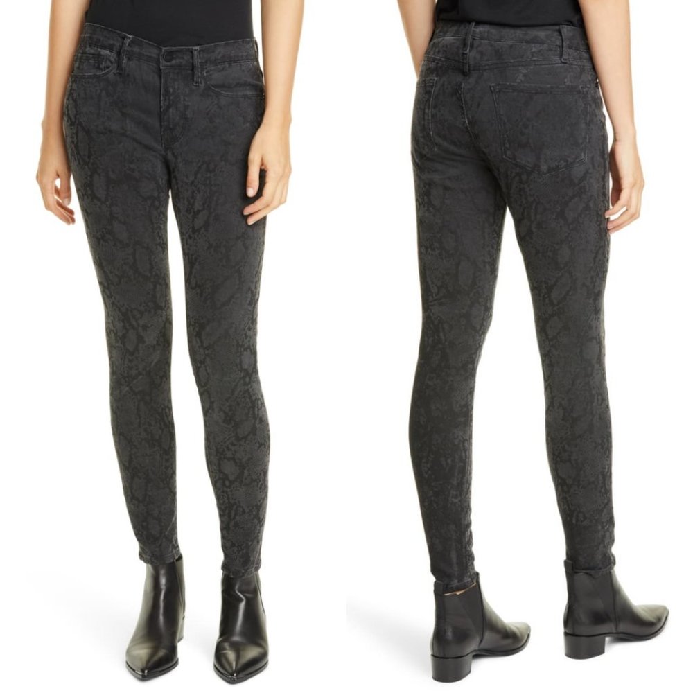 Frame Denim Python Print Skinny Jeans - Picture 3 of 9